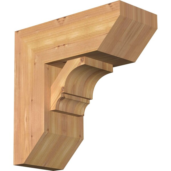 Ekena Millwork Balboa Slat Smooth Bracket w/ Offset Brace, Western Red Cedar, 7 1/2"W x 18"D x 18"H BKT0806X18X18BOA06SWR - main